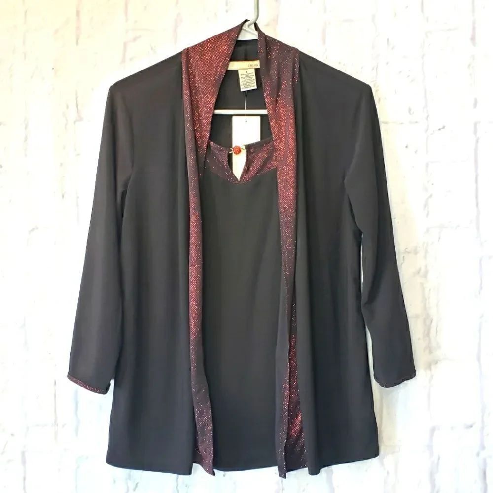 ATELIER 29 Layered Look Sparkly Jersey-knit Top